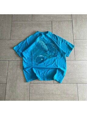 Vintage Hanes Blue Graphic Tee with Dolphins Design Size Extra Large